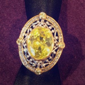 Gold and Citron Stone Ring